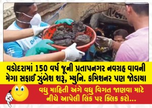 વડોદરામાં 150 વર્ષ જૂની પ્રતાપનગર નવગ્રહ વાવની મેગા સફાઈ ઝુંબેશ શરૂ, મ્યુનિ. કમિશનર પણ જોડાયા