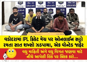 વડોદરામાં IPL ક્રિકેટ મેચ પર ઓનલાઈન સટ્ટો રમતા સાત શખ્સો ઝડપાયા, એક વોન્ટેડ જાહેર