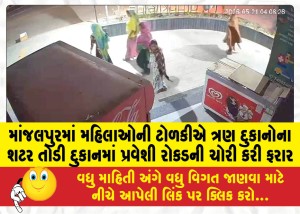 માંજલપુરમાં મહિલાઓની ટોળકીએ ત્રણ દુકાનોના શટર તોડી દુકાનમાં પ્રવેશી રોકડની ચોરી કરી ફરાર