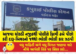 આજવા ચોકડી નજીકથી પોલીસે ફિલ્મી ઢબે પીછો કરી દારૂ-બિયરનો જથ્થો ભરેલી ભરેલી કાર ઝડપી