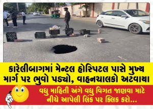 MailVadodara.com - A-landslide-occurred-on-the-main-road-near-the-mental-hospital-in-Karelibagh-leaving-motorists-stranded