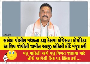 MailVadodara.com - Bodeli-court-approves-bail-application-of-Congress-corporator-Ashish-Joshi-in-Sankheda-police-station-liquor-case