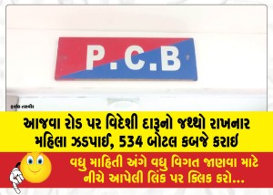 આજવા રોડ પર વિદેશી દારૂનો જથ્થો રાખનાર મહિલા ઝડપાઈ, 534 બોટલ કબજે કરાઇ