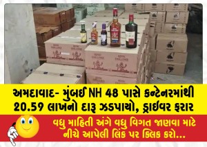 MailVadodara.com - Liquor-worth-Rs-20-59-lakh-seized-from-container-near-Ahmedabad-Mumbai-NH-48-driver-absconding