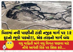 MailVadodara.com - A-12-foot-deep-sinkhole-has-opened-up-on-the-road-near-the-new-water-tank-one-side-of-the-road-is-closed