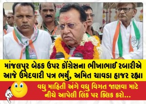MailVadodara.com - Congress-Bhikhabhai-Rabari-filed-his-nomination-papers-for-the-Manjalpur-seat-today-Amit-Chavda-was-present