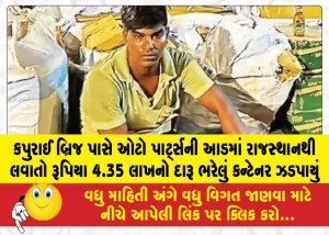 MailVadodara.com - A-container-carrying-liquor-worth-4-35-lakh-transported-from-Rajasthan-under-the-guise-of-auto-parts-was-intercepted-near-Kapurai-Bridge