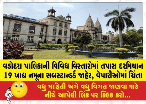 MailVadodara.com - 19-food-samples-declared-substandard-during-inspections-across-various-areas-by-the-Vadodara-Municipal-Corporation-traders-concerned