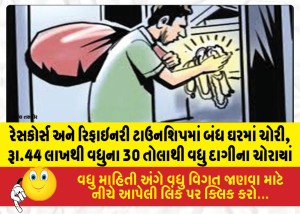 MailVadodara.com - Thefts-in-locked-houses-at-Racecourse-and-Refinery-Township-over-30-tolas-of-jewelry-worth-more-than-44-lakh-stolen