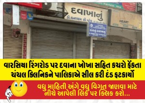 MailVadodara.com - The-Corporation-sealed-Chanchal-Clinic-and-imposed-a-fine-for-dumping-waste-including-medicine-cartons-on-the-Warsiya-Ring-Road