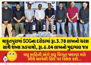 યાકુતપુરામાં SOGના દરોડામાં રૂા.3.78 લાખનો ચરસ સાથે શખ્સ ઝડપાયો, રૂા.6.04 લાખનો મુદ્દામાલ જપ્ત